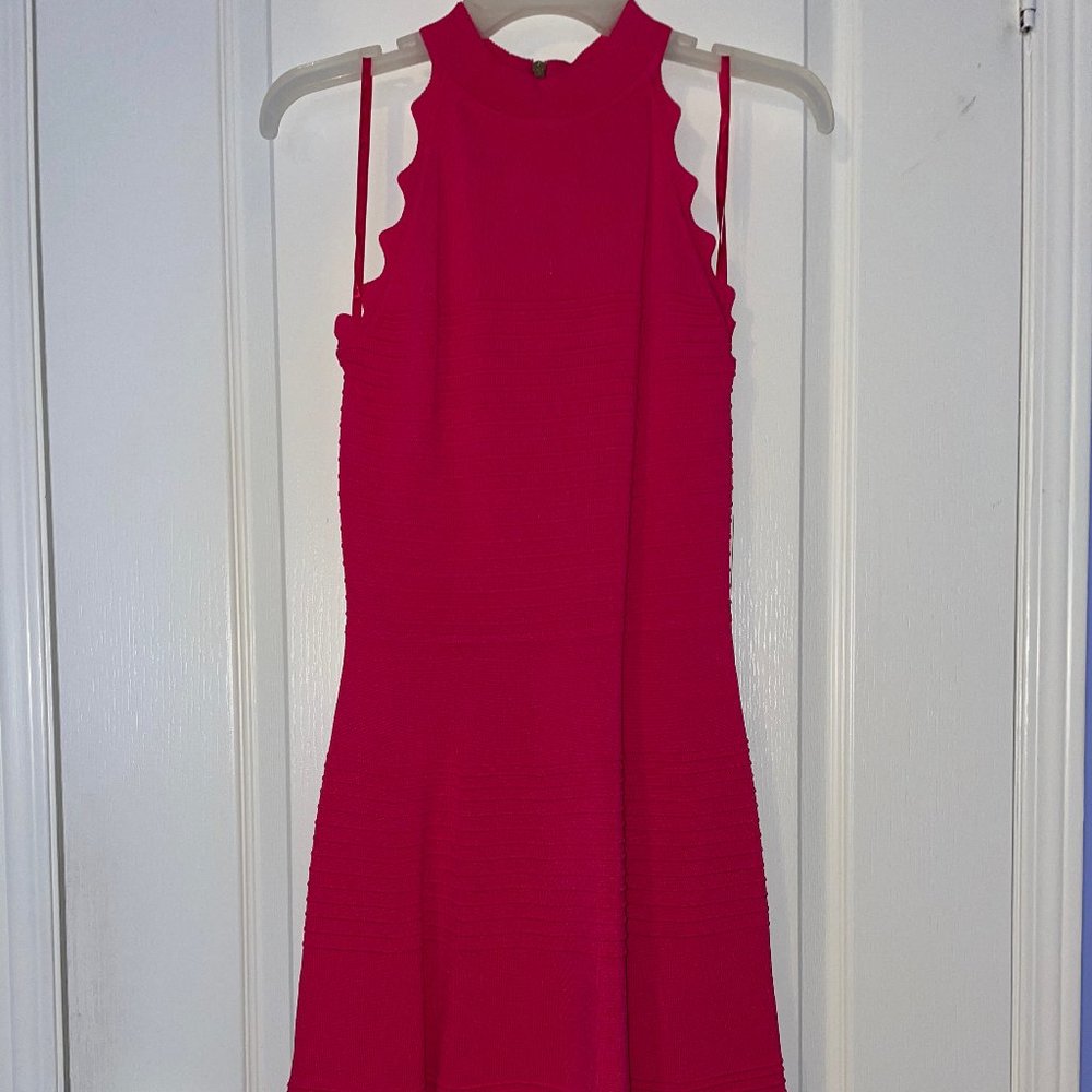 Halter Neck Ribbed Fit-&-Flare Sweater Dress